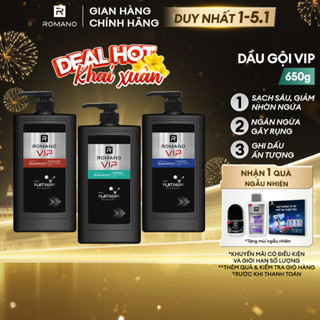  Dầu gội nam cao cấp Romano VIP Passion   Vision   Impress 650g 