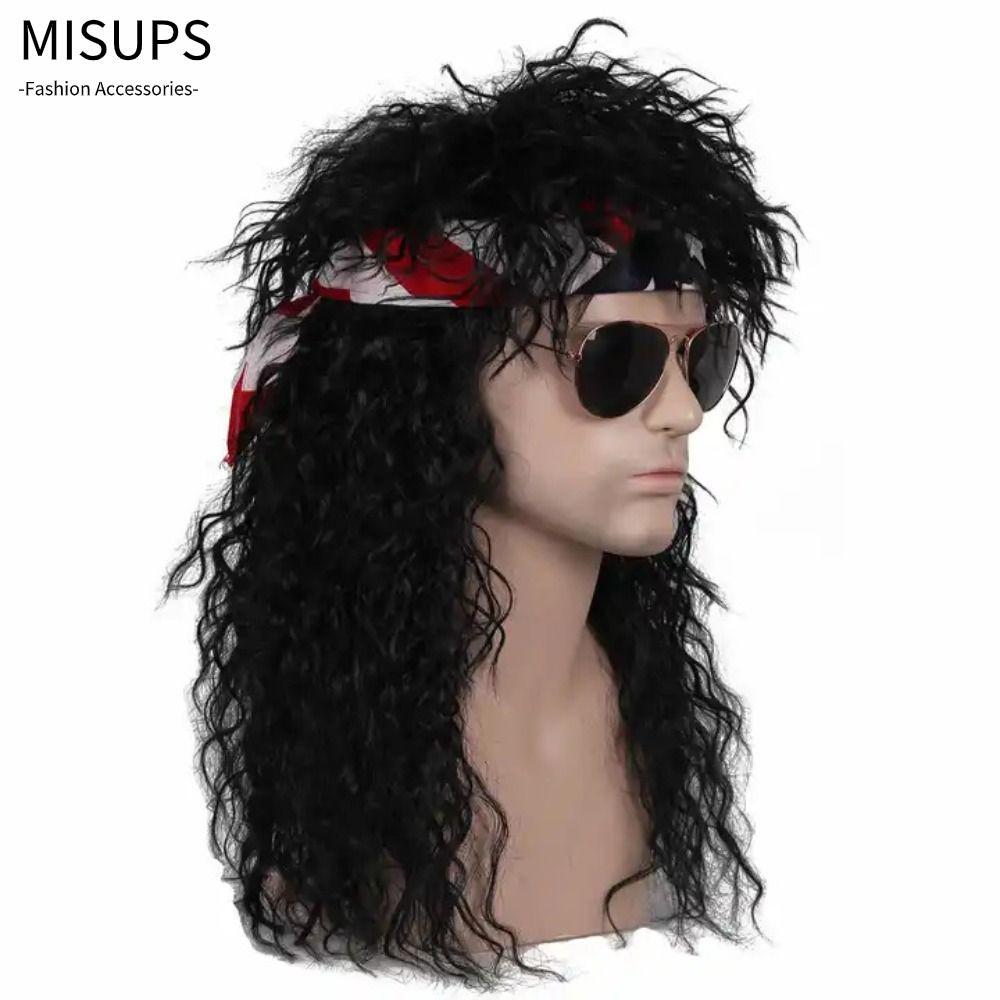 MISUPS Tóc Giả Phong Cách 70s-80s Rockstar, Style Fluffy Curvy, Perfect Cho Party và Cosplay Hallowe