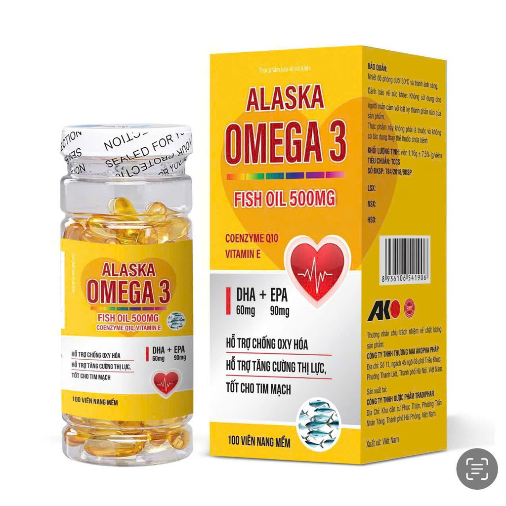 Viên Uống ALASKA OMEGA 3 lọ 100 viên