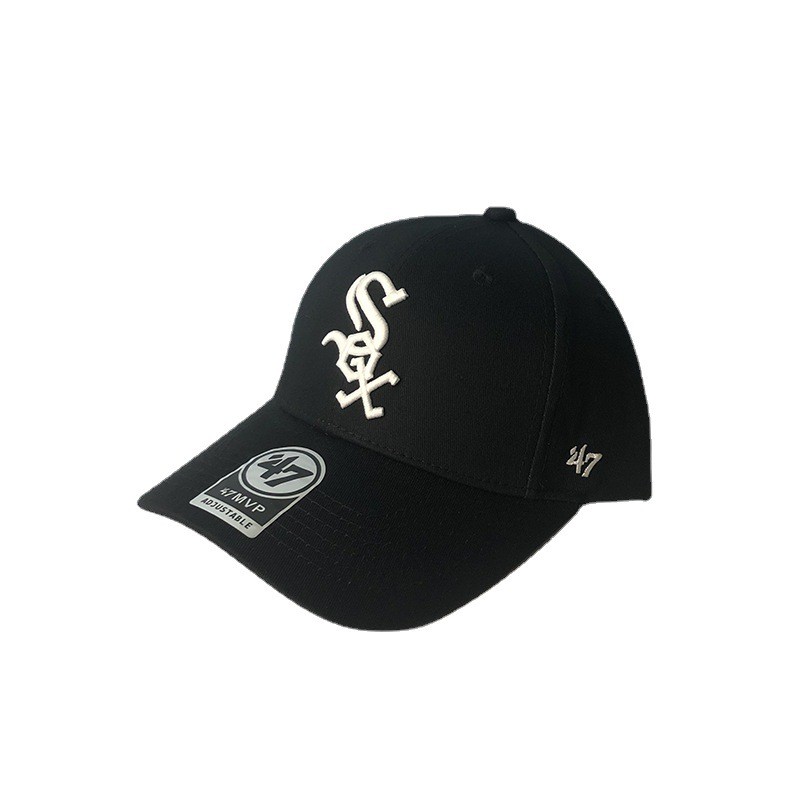 47brand Mũ Trắng Sox Đội Mũ Dạo Phố Cong Vành Mũ Thể Thao Ngoài Trời Mũ Chống Nắng Chất Lượng Cao Mũ