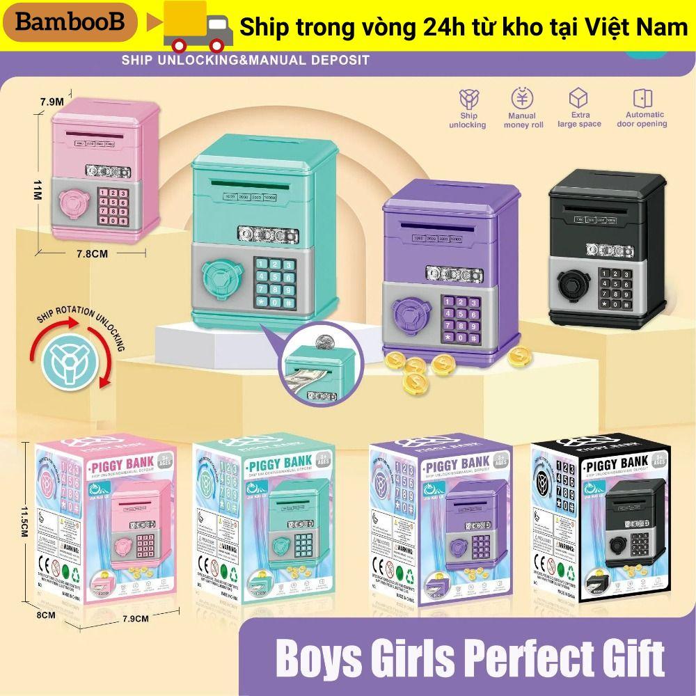 BAMBOOB Đồ chơi trẻ em Heo đất, ATM Quà tặng trẻ em Hộp tiền tiết kiệm tiền, Đồ chơi tiết kiệm tài c
