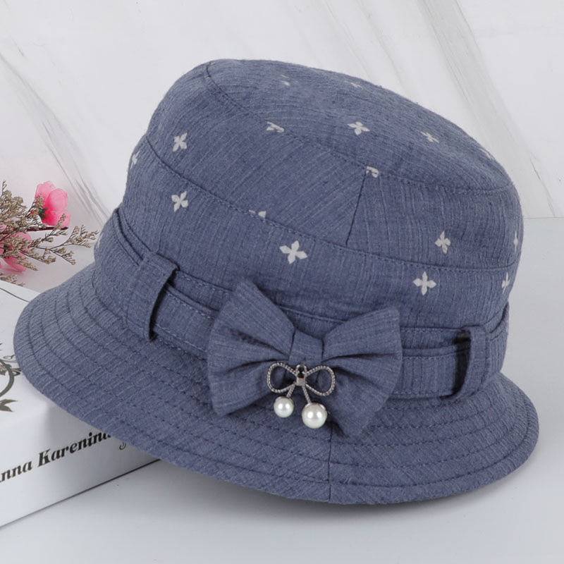 Middle-Aged and Elderly Women's Hat Spring and Autumn Thin Mother's Top Hat for the Elderly Bucket H