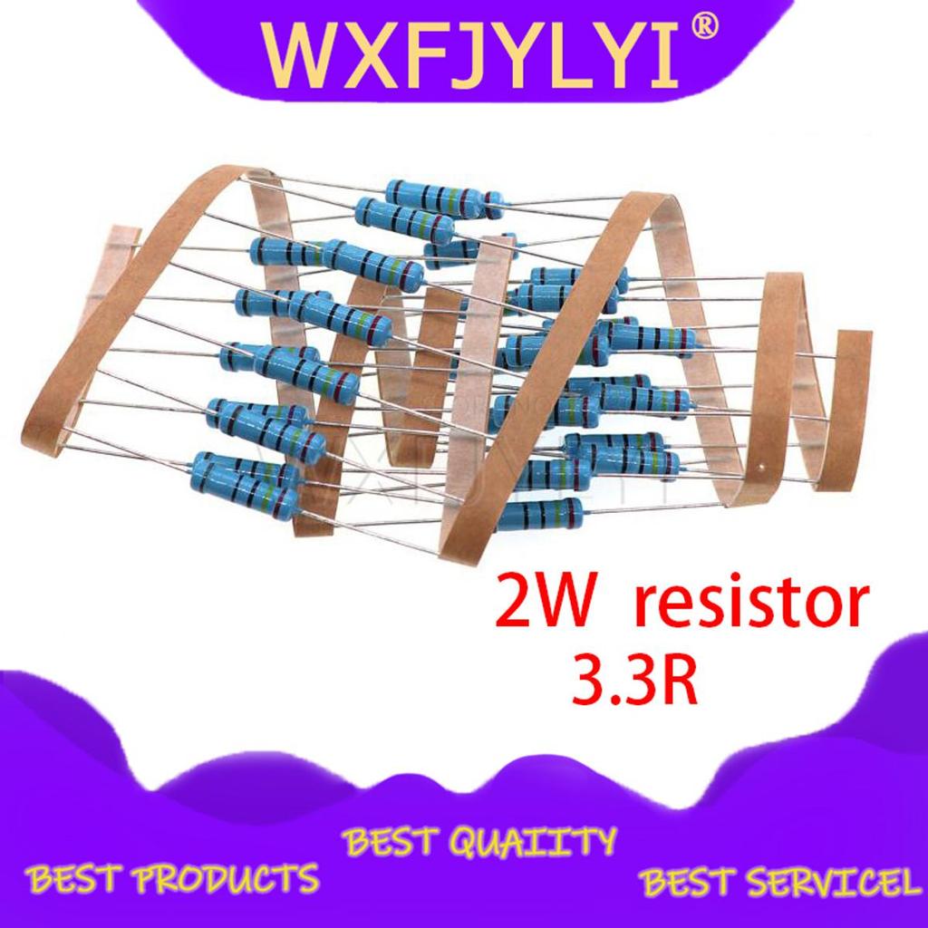 20 chiếc 3.3 ohm 2W 3.3R 3R3 Điện trở màng kim loại