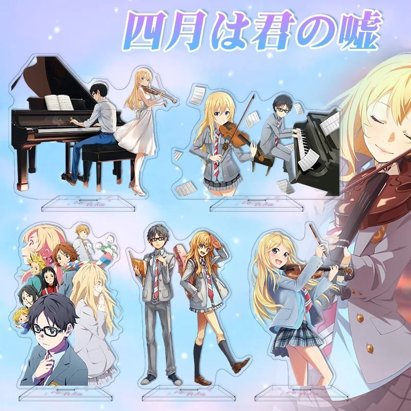 Standee anime Tháng Tư Là Lời Nói Dối Của Em Kaori Miyazono Kousei Arima mô hình acrylic trang trí b