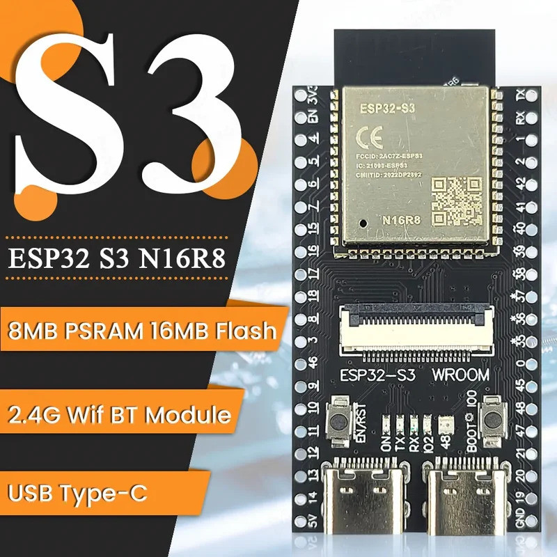 ESP32 S3 N16R8 CAM Ban Phát Triển 2.4G Wifi BT Camera Module Cho OV2640 OV5640 8MB PSRAM 16MB FLASH 