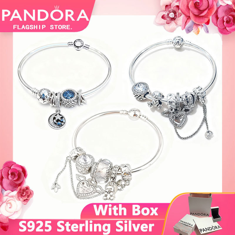 Pandora vòng tay bạc 925 chính hãng - Quà tặng tình yêu cho cặp đôi, kèm hộp
