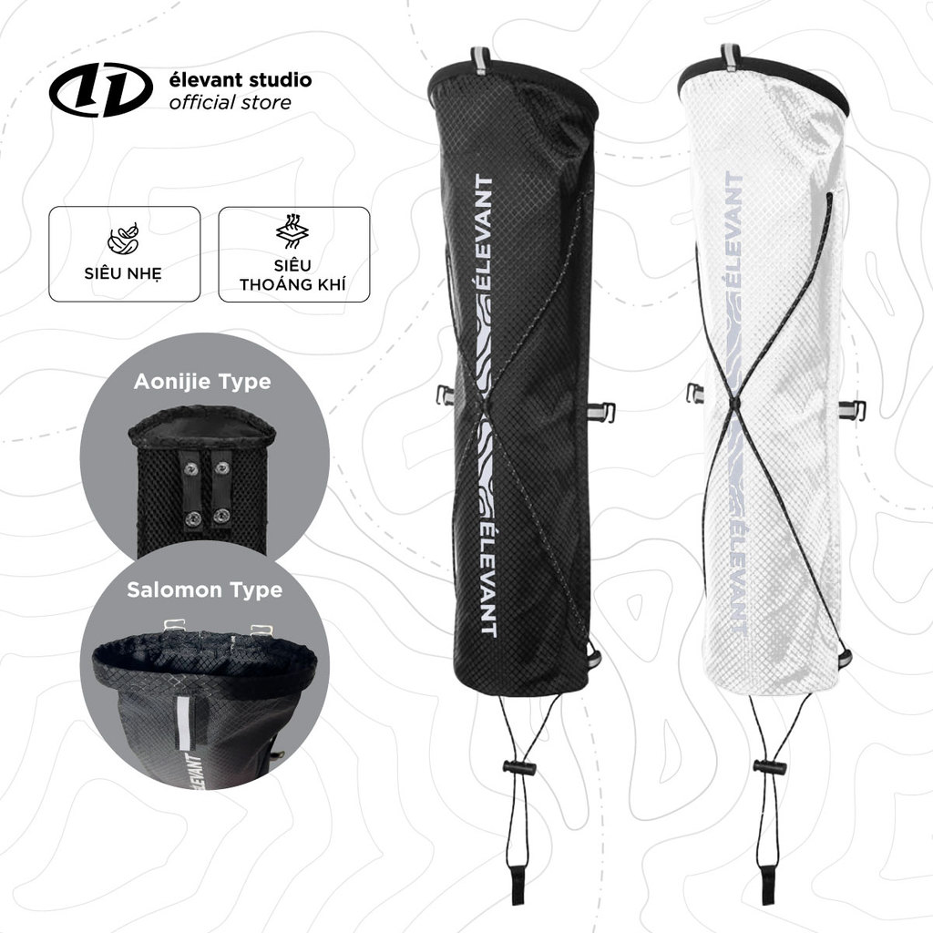 Túi đựng gậy siêu nhẹ phản quang chạy địa hình, chạy trail, chạy bộ Quiver cho Vest Salomon, Aonijie