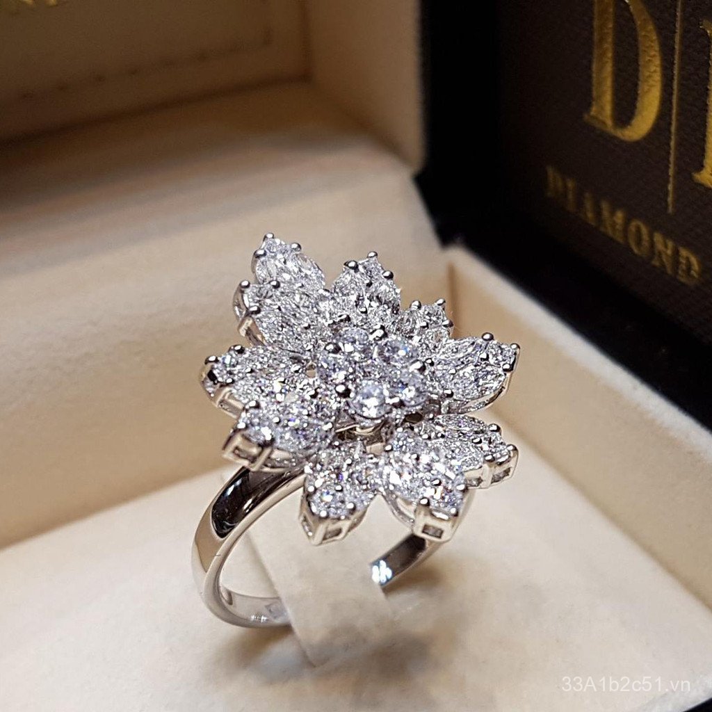 Nhẫn đính hôn kẻ sọc mắt ngựa zircon châu Âu dành cho công tước mỹ nữ