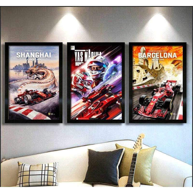F1 Racing Poster Formula 1 Teams & Drivers Canvas Wall Art, Racing Cars & Ferrari Luxury Vehicles De