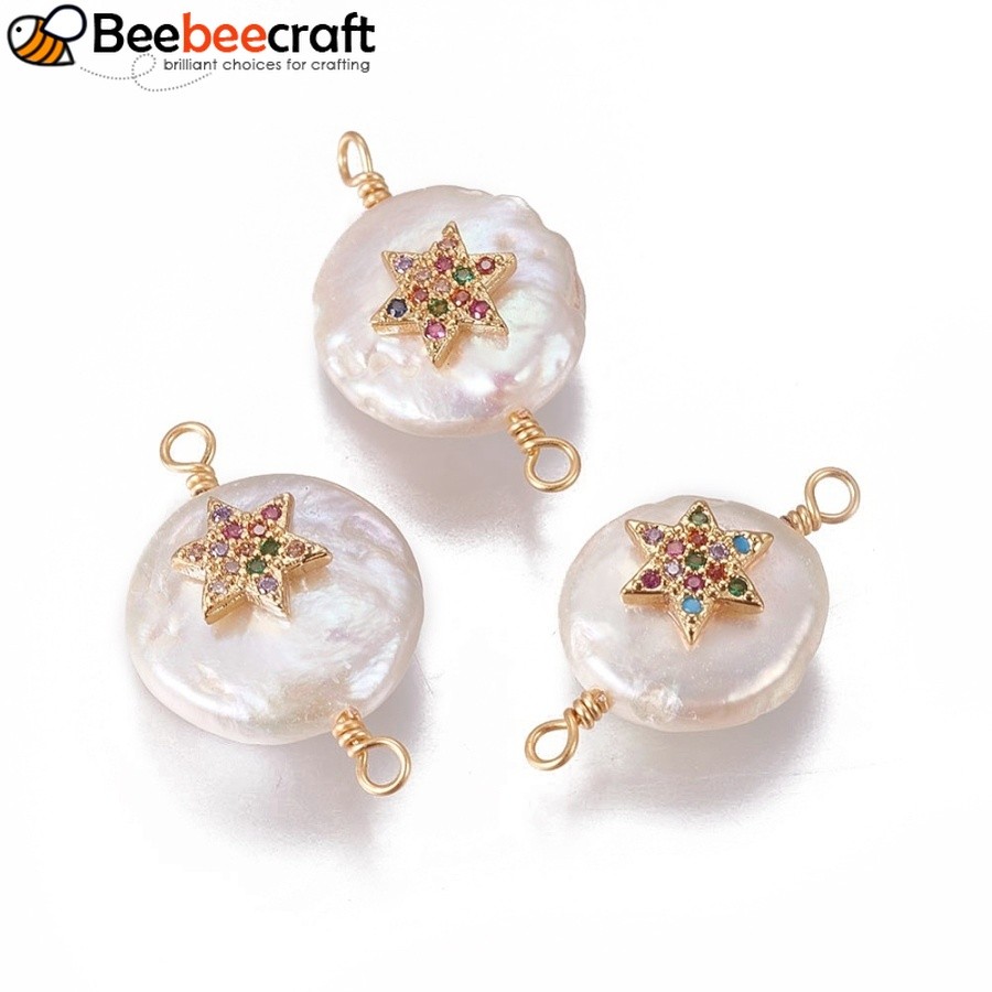 2 Mặt dây chuyền ngọc trai nước ngọt nuôi cấy cho người Do Thái với Cubic Zirconia và đồng thau Phát