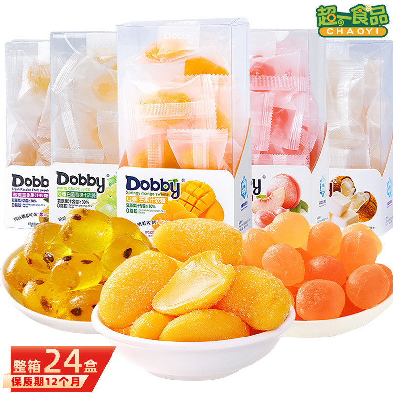 Dobby Dobby Marshmallow Q-Bomb Xoài Dâu Trắng Đào Hương Trái Cây Thạch 100g Đồ Ăn Nhẹ Thường Ngày Ch