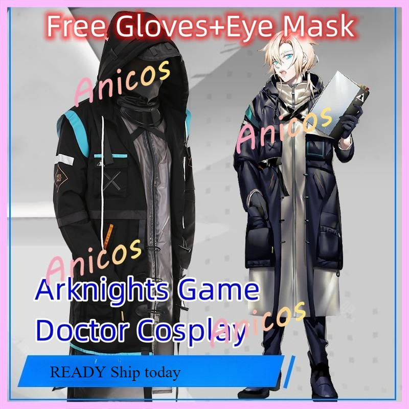 Găng tay và mặt nạ mắt cosplay Doctor Arknights, phù hợp cho lễ hội Halloween
