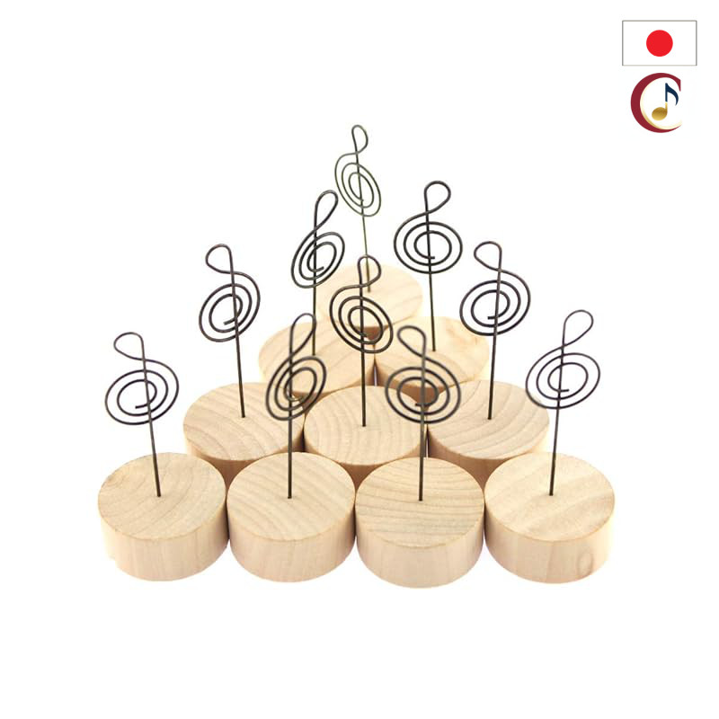 naissant Cute Music Note Memo Clip Memo Holder Memo Stand Wooden Card Stand / Photo Frame for Music,