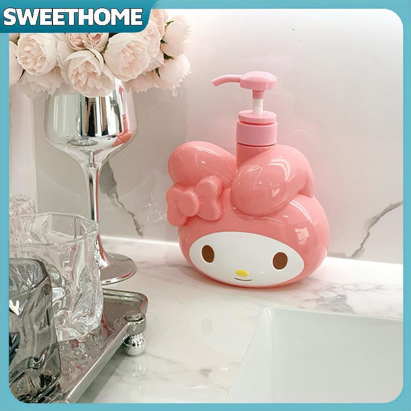 SWEETOME 900ml Sanrio Kuromi Chai Xà Phòng Kawaii My Melody Dầu Gội Tắm Sữa Sub-Bottle Lotion Press 