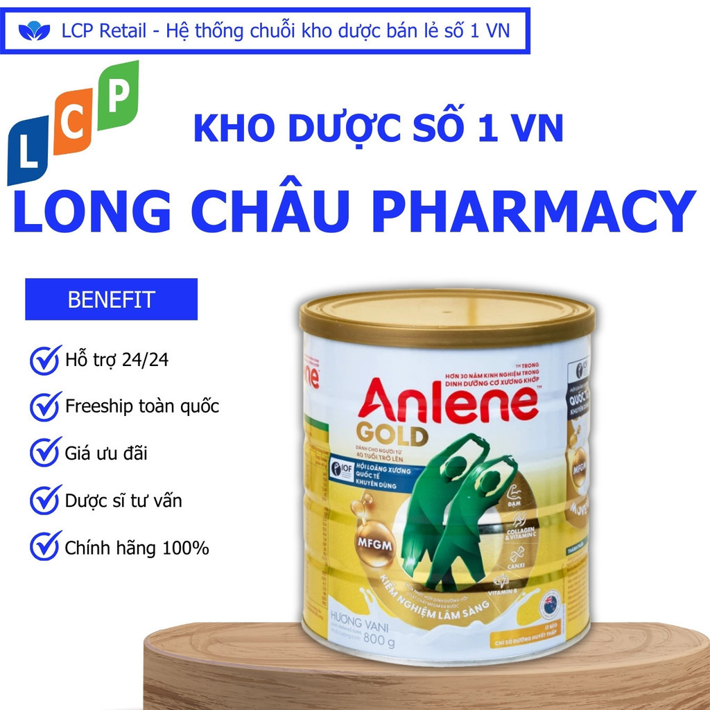 Sữa Anlene Gold 5X hương vani 800g – Dành cho người trên 40 tuổi, bổ sung canxi và dưỡng chất