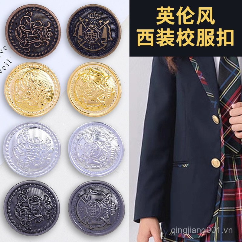 Nút tròn Áo len len cao cấp Bộ đồ khuy măng sét Phù hợp với trường học Nút đồng phục thời trang cao 