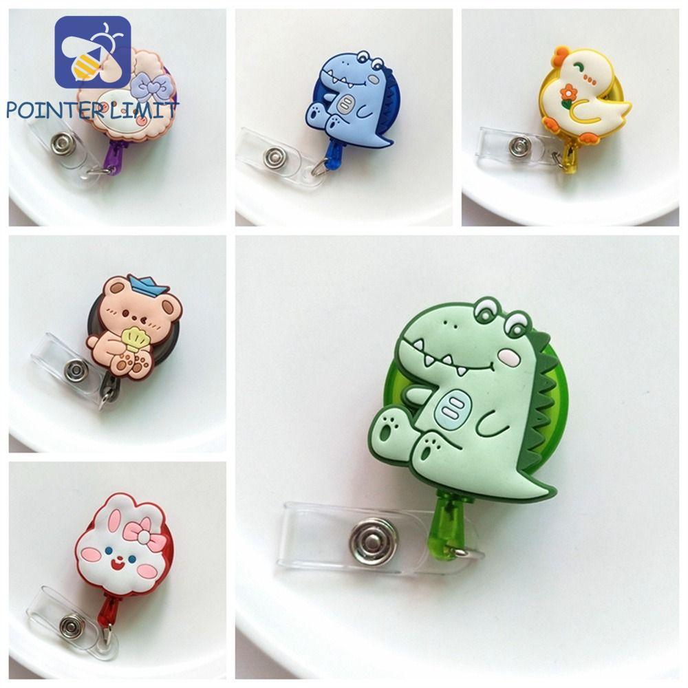 POINTER LIMIT Nurse Badge Reel, Động vật hoạt hình Gấu Thỏ có thể thu vào Huy hiệu, Thẻ tên thẻ ngực