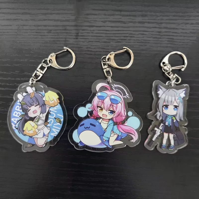 Móc Khoá Blue Archive Takanashi Hoshino Sorasaki Hina Game Chibi Trang balo cặp sách mica trong suốt