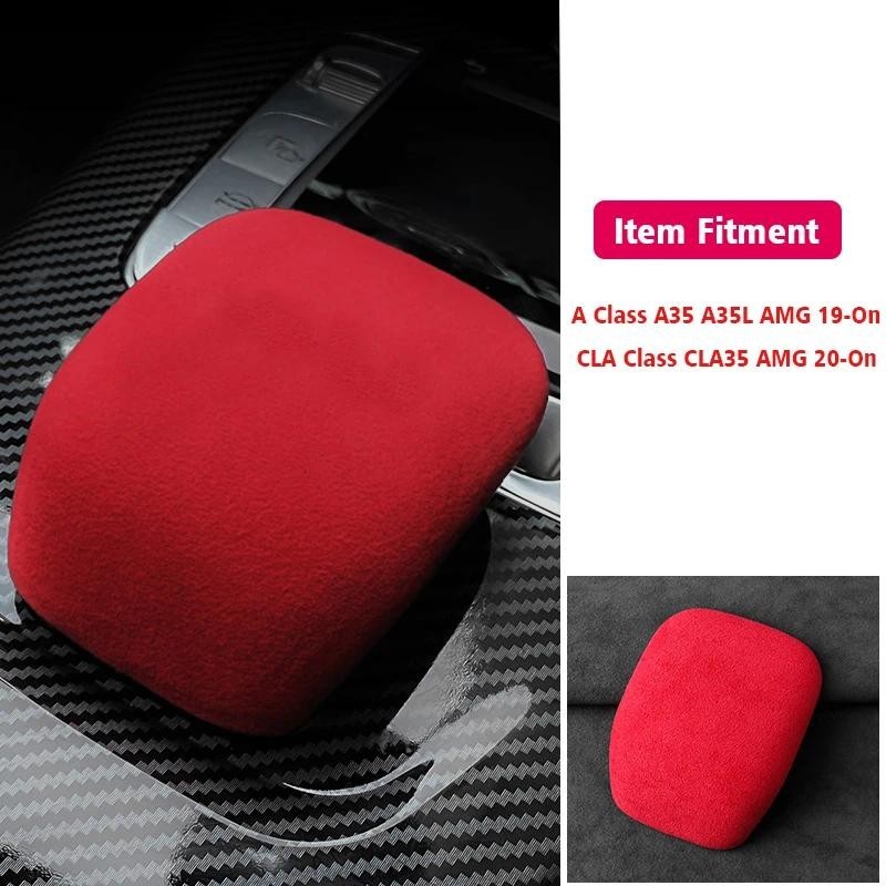 Xe Bánh Răng Dịch Chuyển Núm ABS Viền Bao Da Ultrasuede Bọc Miếng Dán Cho Xe Mercedes-Benz A CLA Cla