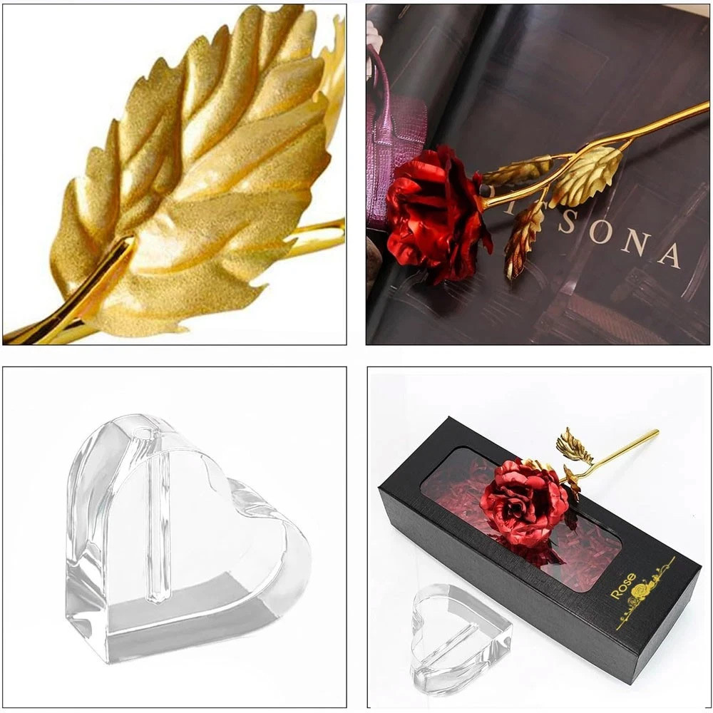 Valentine'S Day Gift For Girlfriend Eternal Flower Gold Foil Artificial Roses In Box Mothers Day Wed