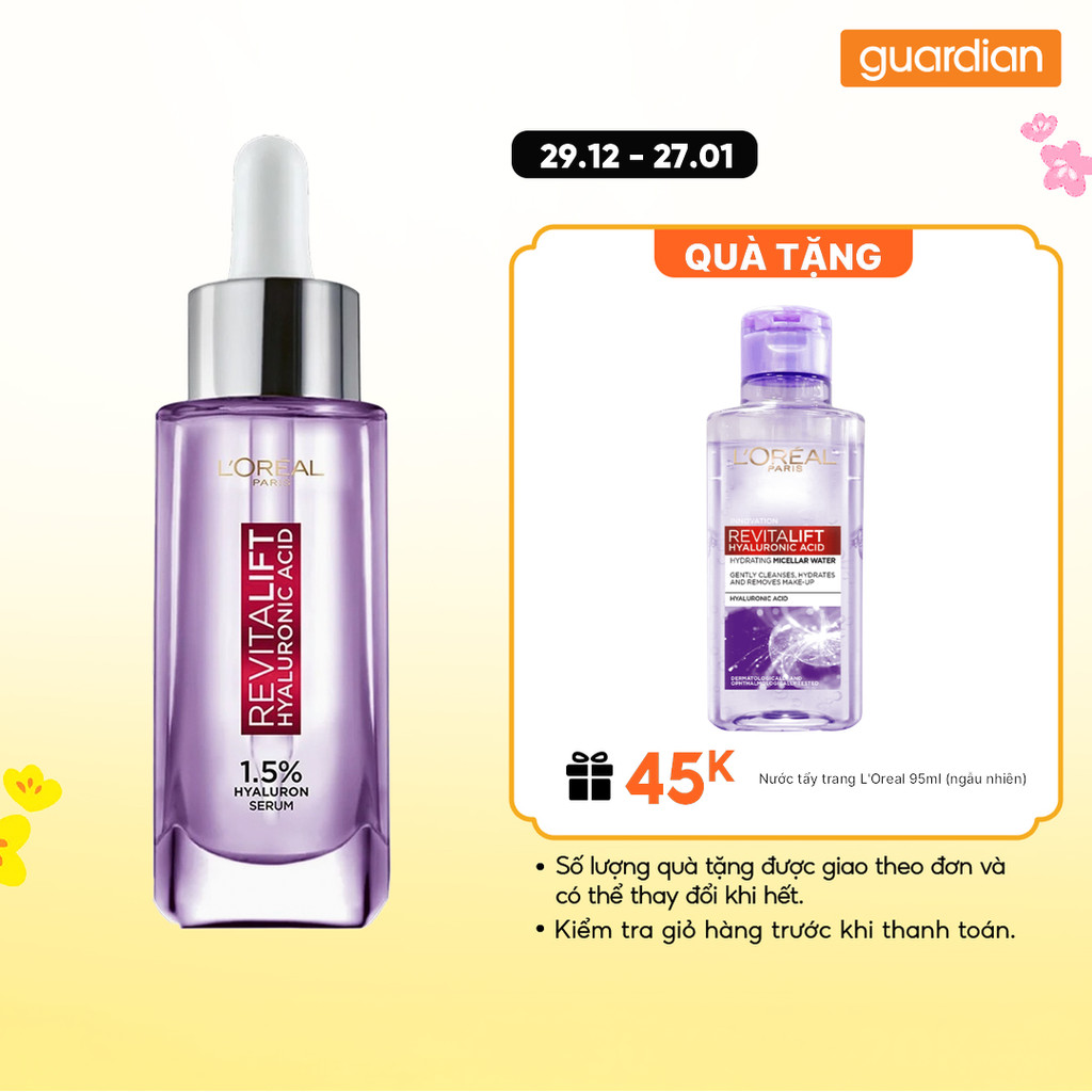 Serum Siêu Cấp Ẩm Sáng Da  L'Oréal Paris Pure Hyaluronic Acid 1.5% 30ml