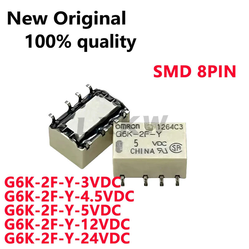 5 CÁI G6K-2F-Y-3VDC G6K-2F-Y-4.5VDC G6K-2F-Y-5VDC G6K-2F-Y-12VDC G6K-2F-Y-24VDC 3V 4.5V 5V 12V 24V C