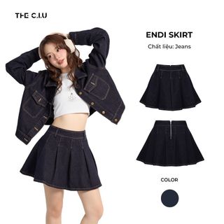   Chân váy jean xếp ly dáng xòe lưng cao THE C.I.U - Endi Skirt - MN09 