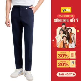  Quần âu nam YODY cạp di động thoải mái phối kẻ sọc trẻ trung dễ phối đồ TRA- QAM7015 