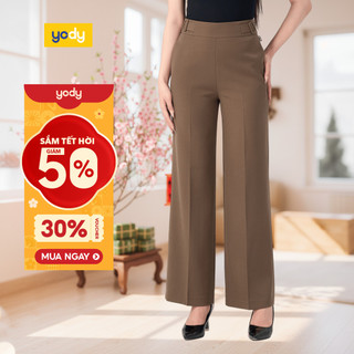    Quần âu nữ YODY đai 2 bên sườn vải Tuytsi mềm mại thoải mái vận động QAN7020 