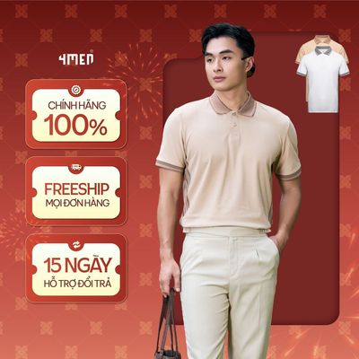 Áo Polo Nam Cá Sấu In 2 Bên Sườn Form Regular 4MEN  PO175 đơn giản, năng động, thoải mái, thoáng khí