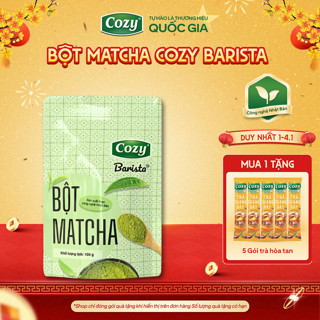  Bột Matcha Cozy Barista Bột Trà Xanh Pha Matcha Latte Dây Chuyền Sản Xuất Nhật Bản Gói 100g 