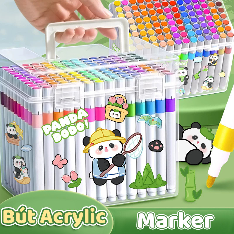 Bút màu acrylic marker bộ vẽ tranh chuyên nghiệp với bút tô nhiều màu học sinh, có đầy đủ các lựa chọn12/24/36/48/60 màu