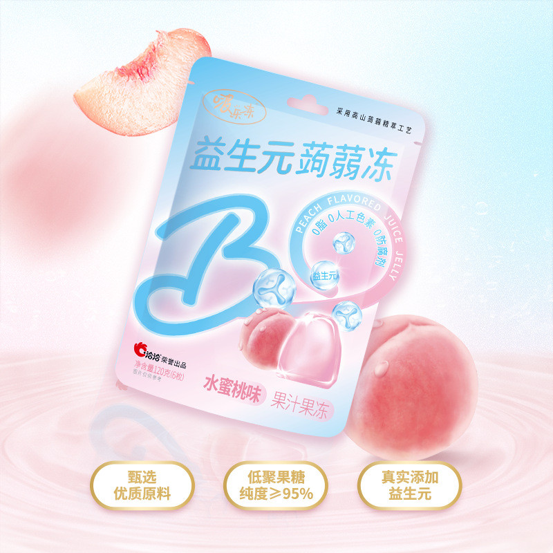 Chacha Qingti Prebiotic Konjac Jelly Multi-Flavor 120g Jelly Snacks Snacks Casual Glutton-Free Peach