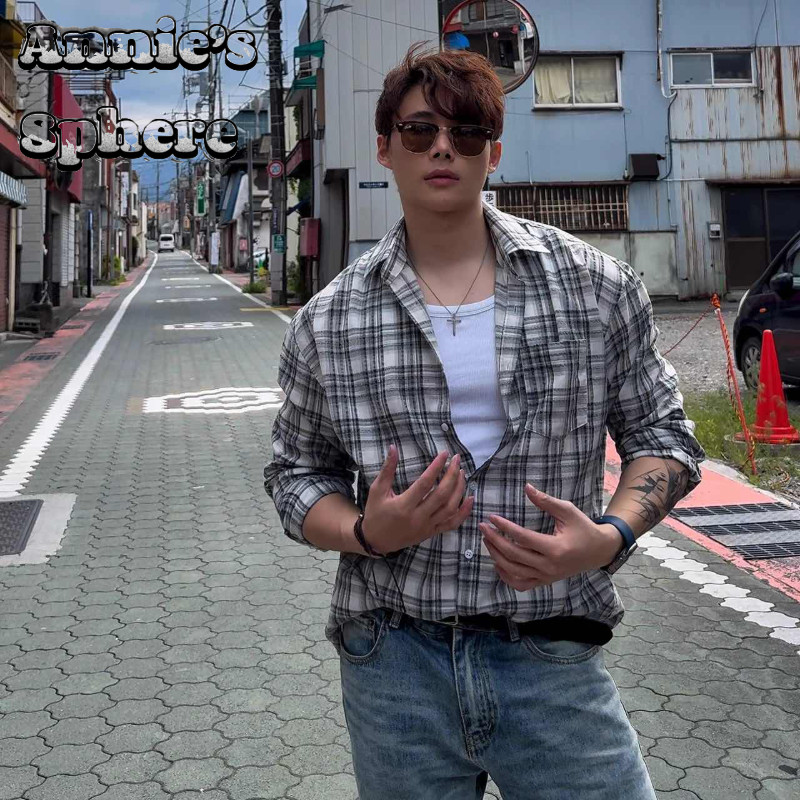 Annie's Sphere Áo sơ mi dài tay kẻ sọc cổ điển