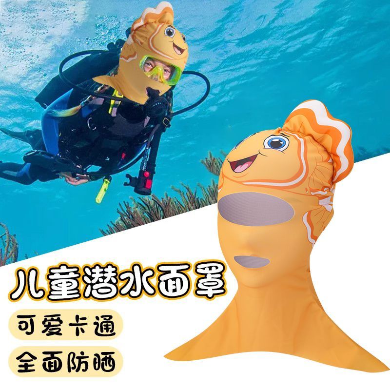 New Product#Facekini Children's Swimming Sun Protection Mask Neck Guard Women Adult Beach Surfing Di