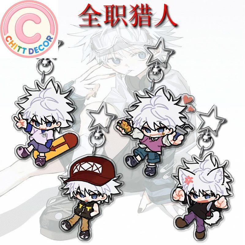 HUNTER×HUNTER Anime KeyChain GON·FREECSS Kurapika Killua Men Key Chain for Women Cartoon Figure Acry