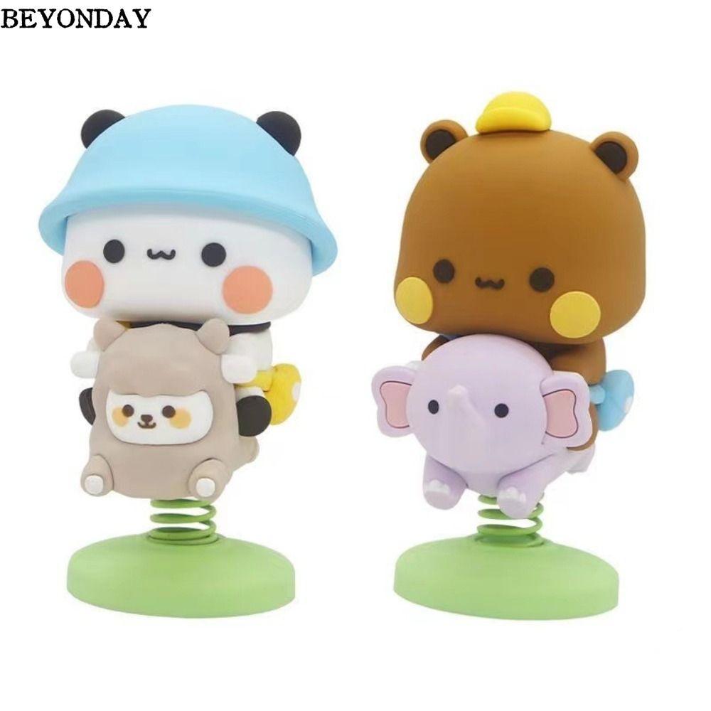 BEYONDAY Gấu Trúc Hình, Bubu Dudu PVC Bubu Dudu Gấu Đồ Chơi Mô Hình, Lắc Đầu Kawaii Sưu Tập Tự Động 