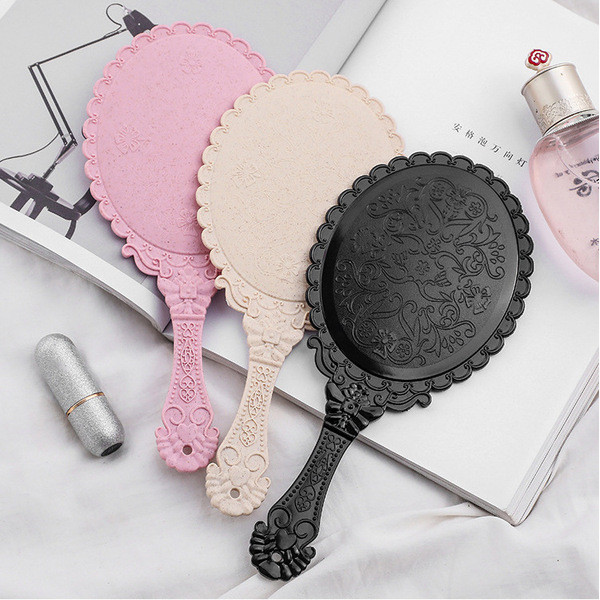 gương mini gương mini cầm tay A3040 Sáng Tạo Retro Họa Tiết Tay Cầm Gương Trang Điểm Gương Trang Điể