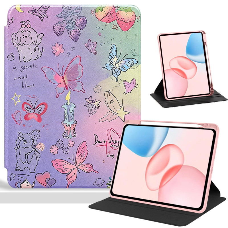 Dành Cho HONOR PAD 10 PAD9 PAD8 12.1 inch 12 '' 2025 Phim Hoạt Hình Dễ Thương 360° Giá đỡ xoay Flip 
