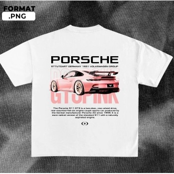 Áo thun màu hồng Porsche 911 Gt3