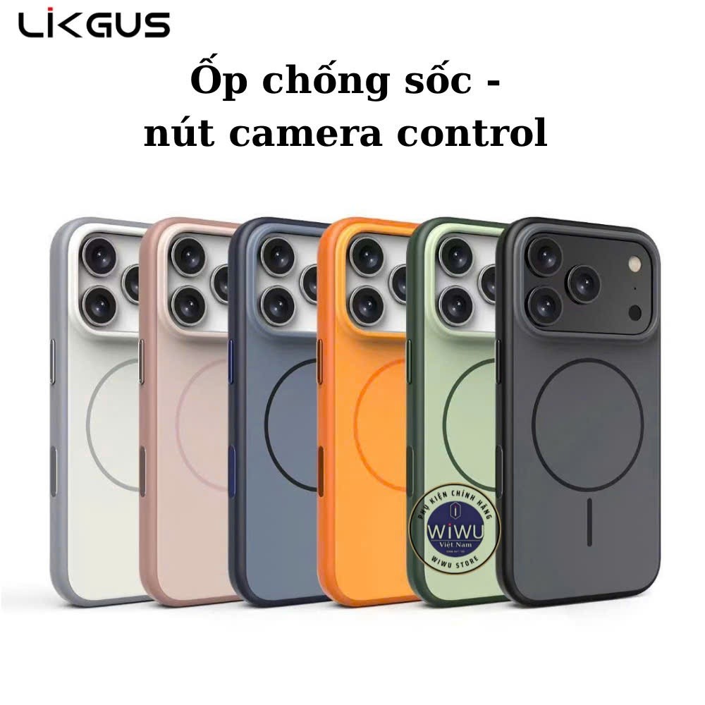 [Chính Hãng] Ốp Lưng Likgus AI Glaze Mag Chống Sốc Chống Vân Tay MagSafe Camera Control iPhone 17 Pr