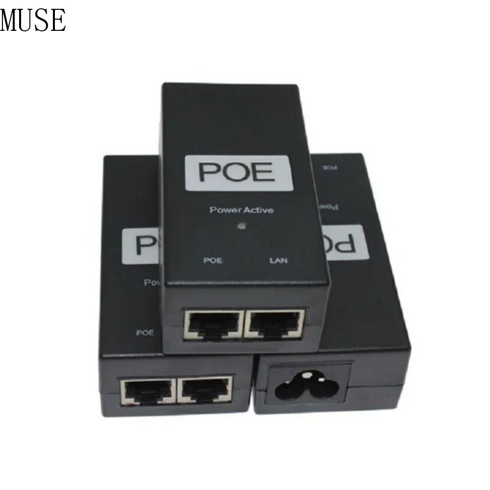 MUSE POE Power Injector, Bộ nguồn POE tương thích 24V / 48V 0.5A, Thiết bị POE Máy tính để bàn Đầu r