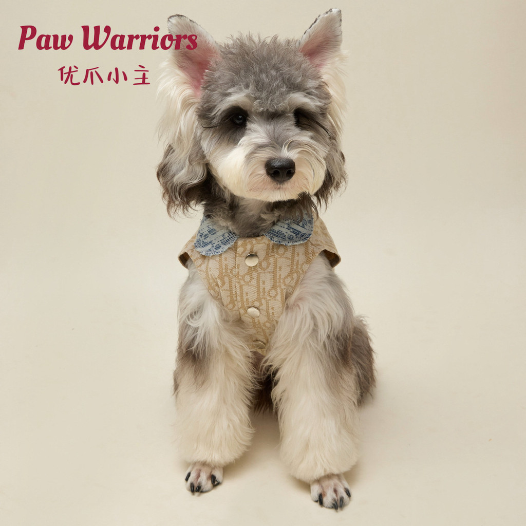 Phong Cách Denim Áo Vest Đứng Cổ Quần Áo Chó Baju Anjing