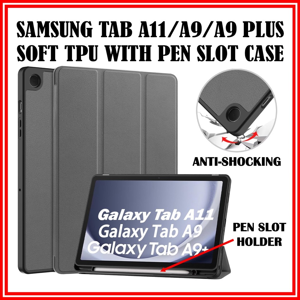 Ốp lưng Samsung Tab A11 / A9 / A9 Plus có khe cắm bút Samsung Galaxy Tab A9 Plus Vỏ đựng bút Tpu Tab