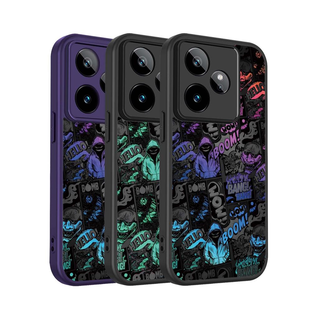Ốp điện thoại phong cách manga Graffiti Realme C67 C65 C63 C55 C53 C51 C12 C12Y C3 C1 Vỏ chống sốc