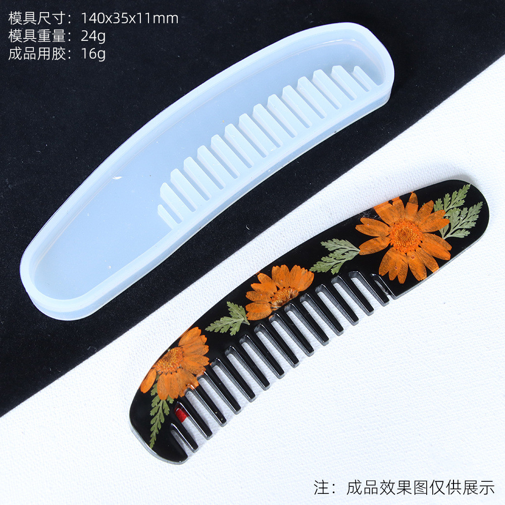Crystal Epoxy Resin diy Lược Khuôn Silicon Lược Mô Hình Khuôn