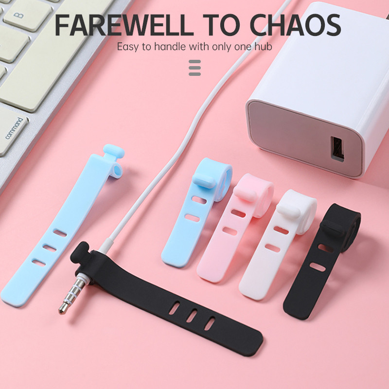 Portable data cable network cable storage cable organizer earphone cable silicone cable winder tie s