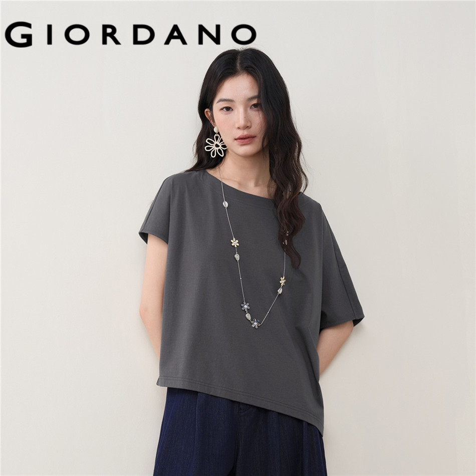 GIORDANO WOMEN Women Boat Neck T-Shirt 18326215