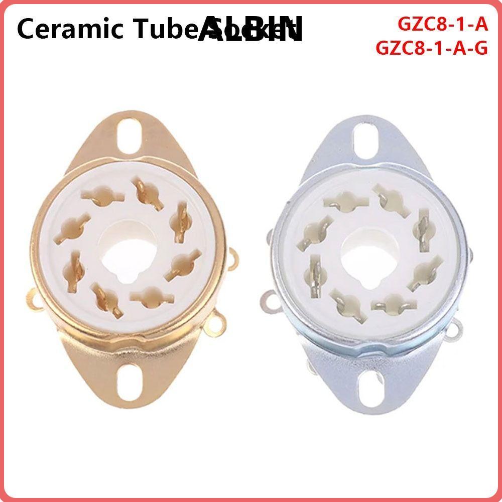 ALBIN 1 Chiếc Ổ Cắm Ống Gốm, Đế Van Octal 8Pin K8A, Bền PCB Gắn Thiếc-Plated DIY GZC8-1-A GZC8-1-A-G