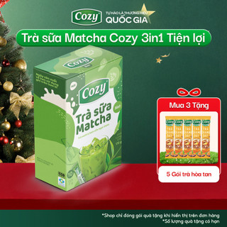  Trà Sữa Matcha Cozy Hòa Tan 3IN1  170gr - 10 gói và 306gr - 18 gói  Hương Vị Ngọt Thơm Không Lo Tăng Cân 
